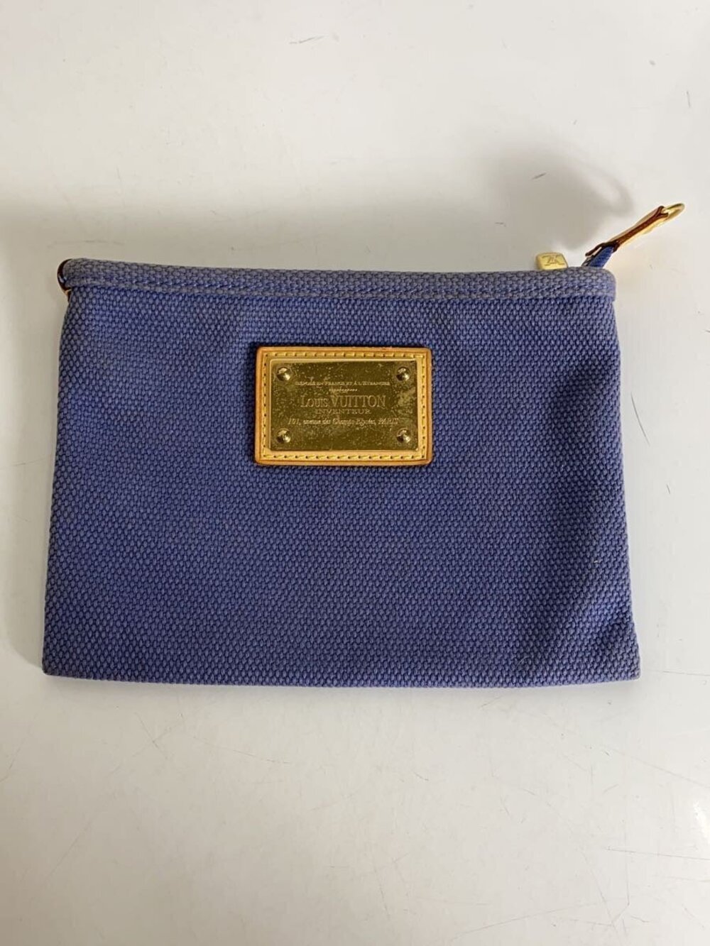 LOUIS VUITTON Pochette Plat Antigua Canvas Purple